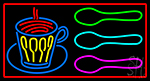 Coffee Glass With Spoon Neon Sign