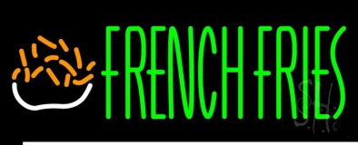 Green French Fries Neon Sign