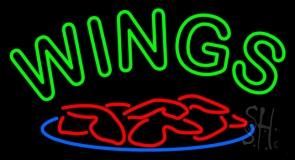 Green Wings Neon Sign