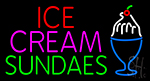 Double Stroke Ice Cream Sundaes Neon Sign