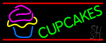 Green Cupcakes With Cupcake Neon Sign