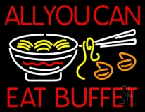 Red All You Can Eat Buffet Neon Sign