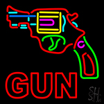 Gun Logo Neon Sign