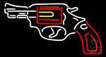 Gun Logo Neon Sign