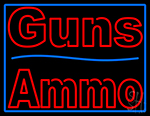Guns Blue Line Ammo Neon Sign
