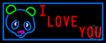 I Love You Bear Logo Neon Sign