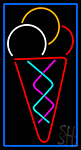 Multicolored Ice Cream Cone Neon Sign