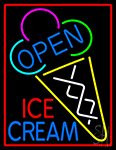 Open Ice Cream Open Neon Sign