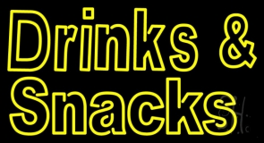 Yellow Drinks N Snacks Neon Sign