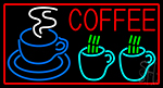 Red Coffee With Cup Neon Sign
