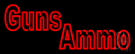 Red Guns Ammo Neon Sign