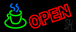 Red Open Coffee Cup Neon Sign