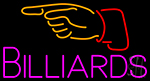 Billiards With Hand Logo 1 Neon Sign
