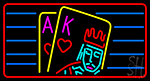 Poker With Border 5 Neon Sign