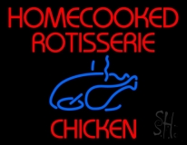 Red Homecooked Rotisserie Chicken Neon Sign