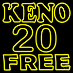 Keno 20 Free Neon Sign