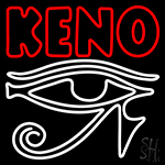 Keno With Eye Icon Neon Sign
