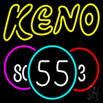 Keno With Multi Color Ball Neon Sign