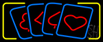 Poker Cards Icon 3 Neon Sign