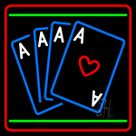 Poker Cards Icon 4 Neon Sign