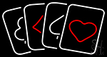 Poker Cards Icon Neon Sign