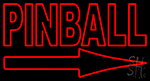 Pinball With Arrow Neon Sign