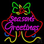 Seasons Greetings With Bell 2 Neon Sign