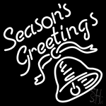 Seasons Greetings With Bell Neon Sign