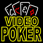 Video Poker With Cards Neon Sign