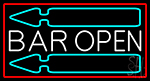 Bar Open With Arrow Neon Sign