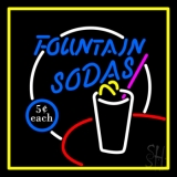 Fountain Sodas With Glass Neon Sign