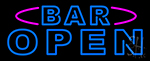 Blue Bar Open Double Stroke Neon Sign