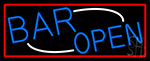 Blue Open Bar Neon Sign