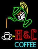Pouring Hot Coffee In Cup Neon Sign