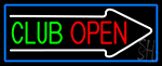 Club With Arrow Open Neon Sign