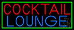 Cocktail Lounge With Green Border Neon Sign