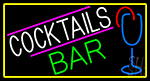 Cocktails Bar With Glass Neon Sign