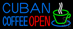 Cuban Coffee Red Open Logo Neon Sign