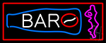 Custom Bar With Bottle And Girl With Red Border Neon Sign