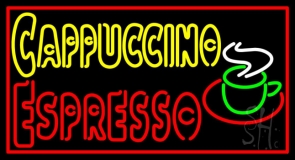 Yellow Cappuccino Red Espresso Neon Sign