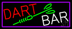 Dart Bar With Purple Border Neon Sign