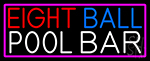 Eight Ball Pool Bar With Pink Border Neon Sign