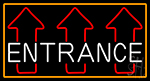 Entrance With Up Arrow Bar With Orange Border Neon Sign