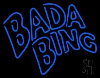 Double Stroke Blue Bada Bing Neon Sign