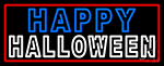 Happy Halloween With Red Border Neon Sign