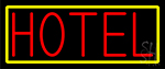 Hotel With Yellow Border Neon Sign