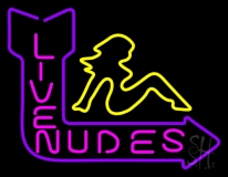 Live Nudes With Girl Arrow Neon Sign