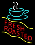 Red Fresh Roasted Coffee Cup Neon Sign