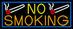No Smoking With Blue Border Neon Sign