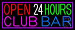 Open 24 Hours Club Bar Neon Sign